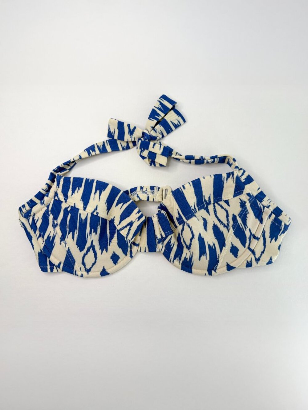 J. Crew Blue and White Ikat Bikini Top - size 36C